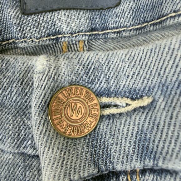 Mother Women’s High‑Waisted Looker Crop Jeans Size 26 Chatterbox Knee Rips - Picture 7 of 14